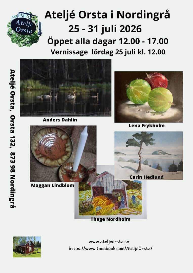 Sommarutställning 25-31 juli i Ateljé Orsta