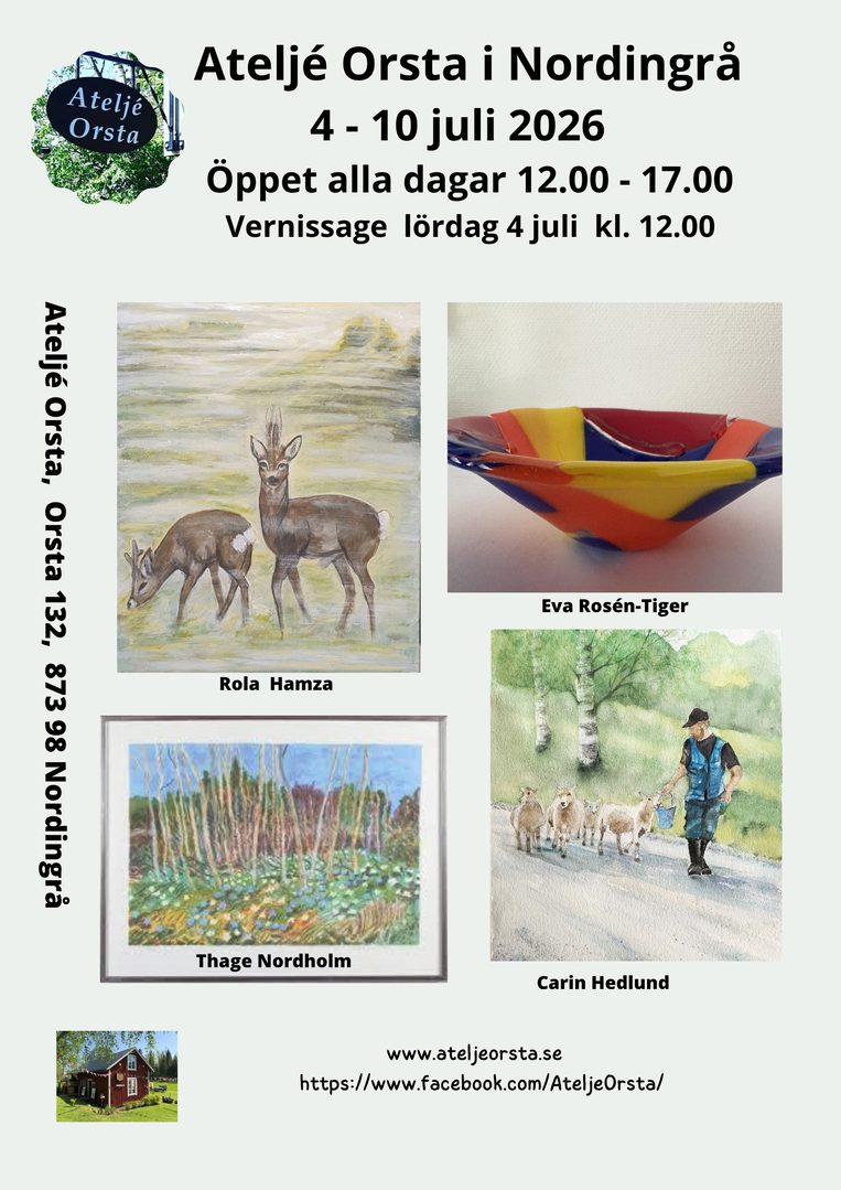 Ateljé Orsta Sommarutställning 4 - 10 juli